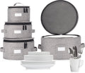 Set of 4 China Storage Cases for Dinnerware - Stackable Protection