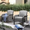 2 Pack Wicker Patio Furniture Chairs - Comfortable Outdoor Rattan