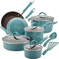 Rachael Ray Cucina Nonstick Cookware Set, 12 Piece - Agave Blue