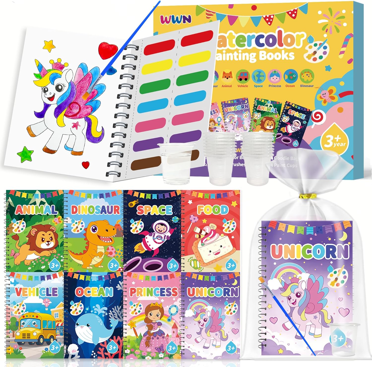 48 Mini Water Coloring Books for Kids Birthday Party Favors