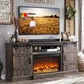 70in Fireplace TV Stand for 75 80 in TV - Farmhouse Highboy
