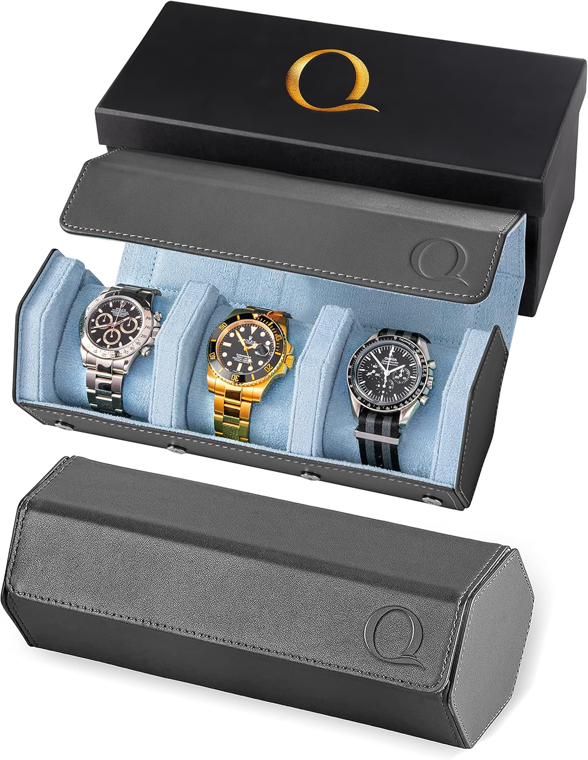 Luxury Napa Leather Triple Watch Roll - Organization & Style!