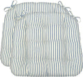 Dining Chair Cushions Ticking Stripe Navy Blue Pack of 2 - Comfortable