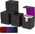 ZLCA Card Deck Box for Trading Cards - Durable PU Leather Storage