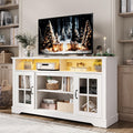 Modern Farmhouse TV Stand with LED Lights - LINSY HOME