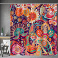 Boho Paisley Floral Shower Curtain 72x72 - Colorful Mandala Bath