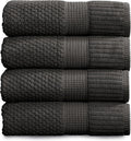 NY Loft 100% Cotton 4 Pack Bath Towels 30 in x 52 in - Quick-Dry Set