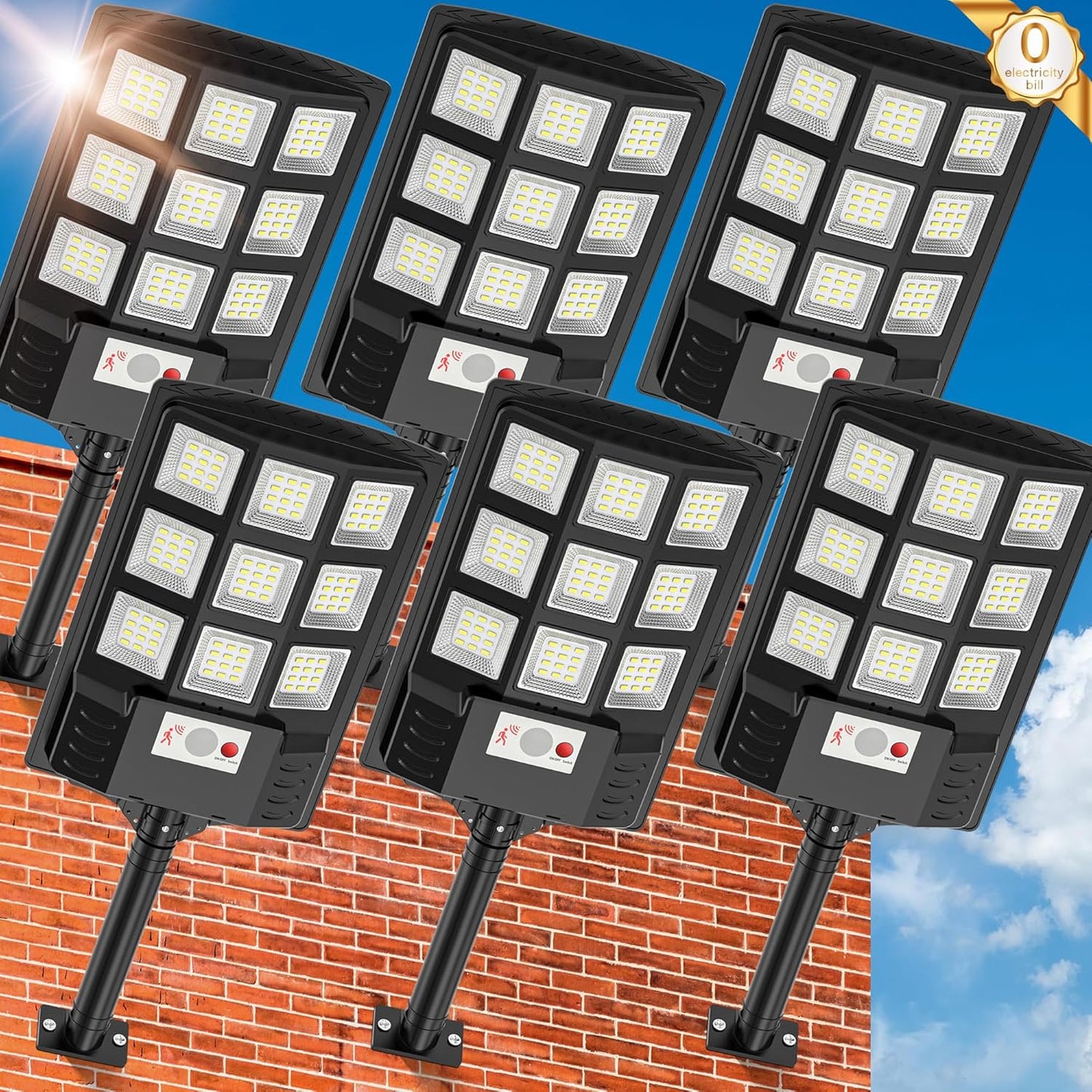 Solar Street Lights Outdoor Waterproof with Motion Sensor & Remote