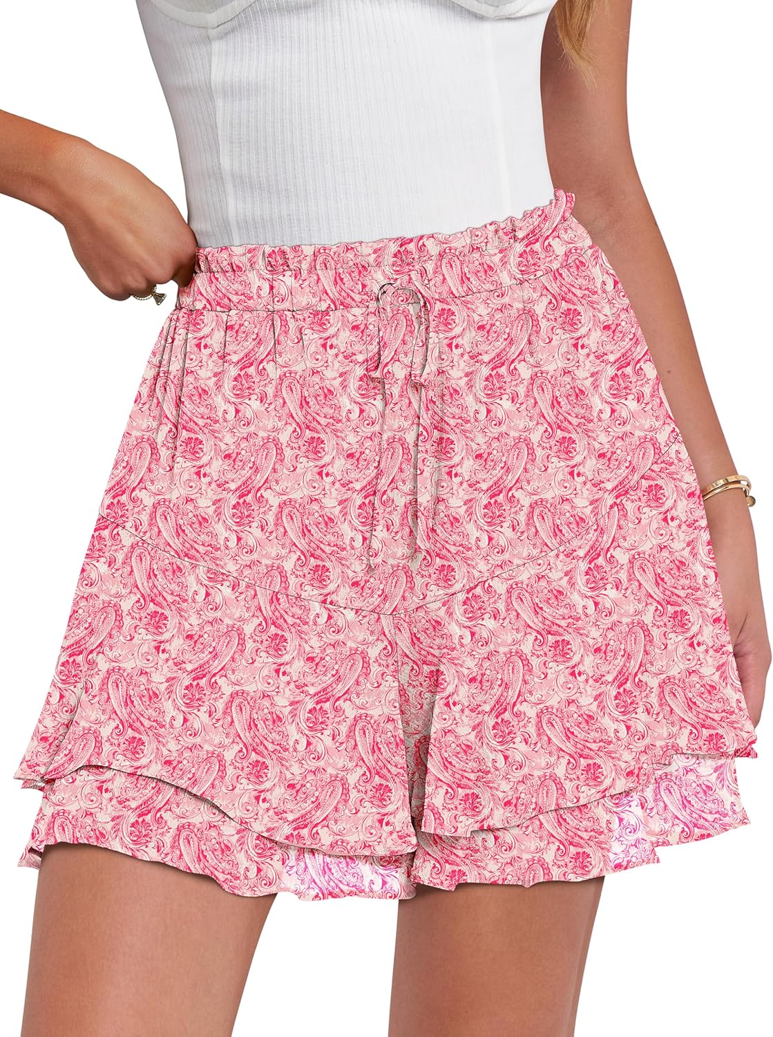 Caracilia Skorts for Women: Trendy Floral Ruffle Mini Skirts