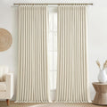 Thick Linen Sand Beige Black Out Curtains for Elegant Living