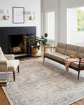 Jules Collection JUL-07 Natural/Ocean Accent Rug 2 ft x 5 ft - Vintage