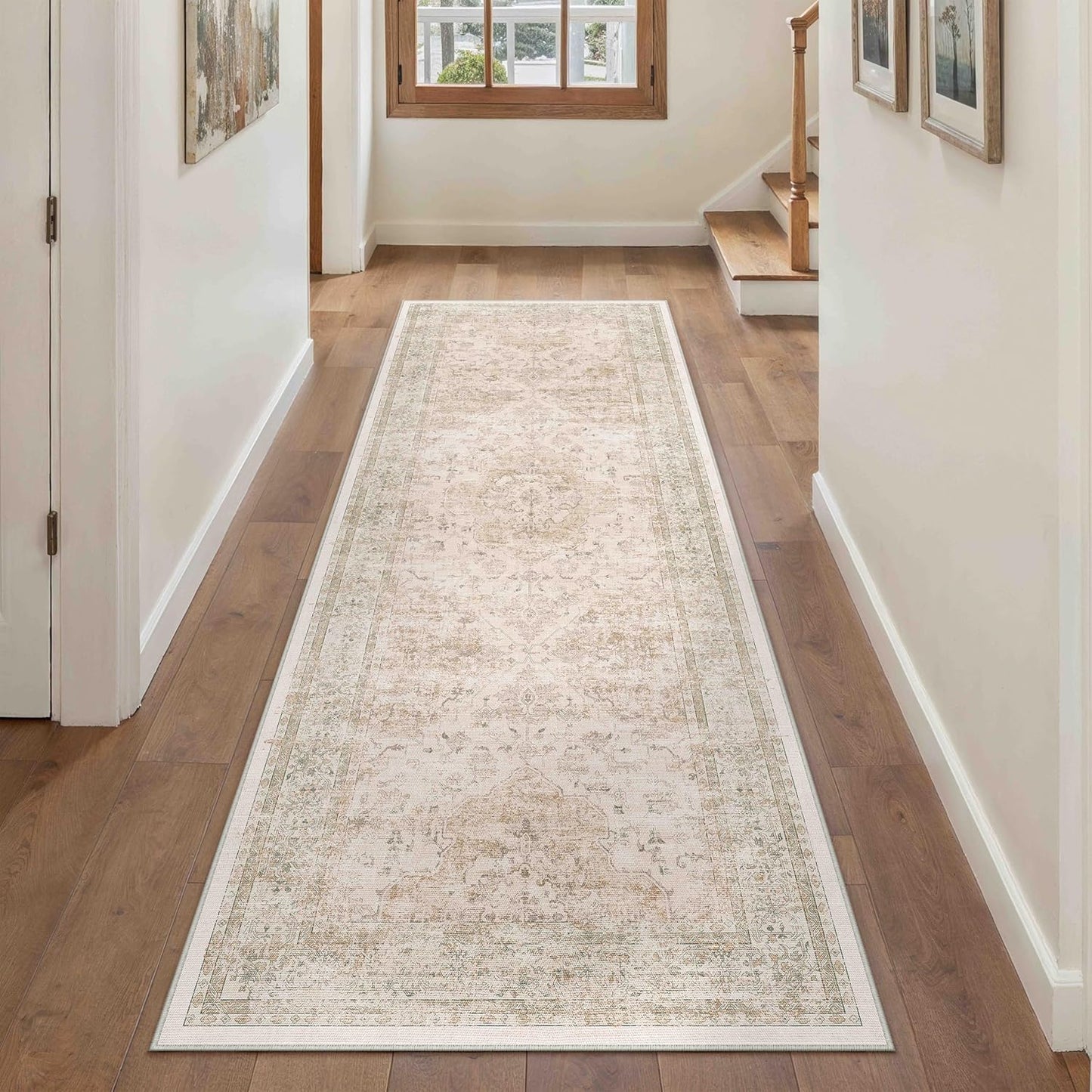 Hallway Runner Rug 2x8 Washable Vintage Distressed Soft Carpet