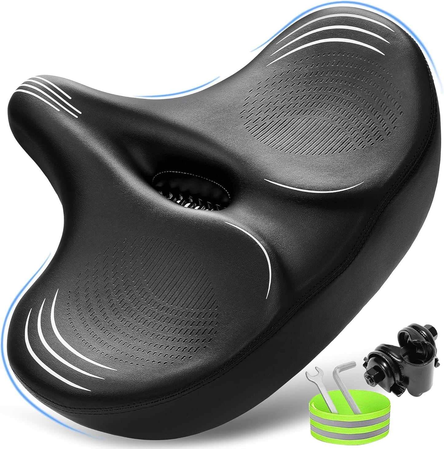 Oversized Bike Seat for Men & Women Comfort - Extra Wide Cushion
