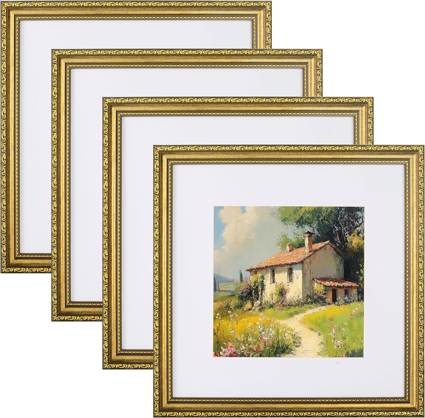 eletecpro 12x12 Picture Frames Set of 4 for Vintage Decor