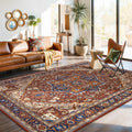 Ultra-Thin Washable 8x10 Area Rug - Boho Oriental Vintage Look