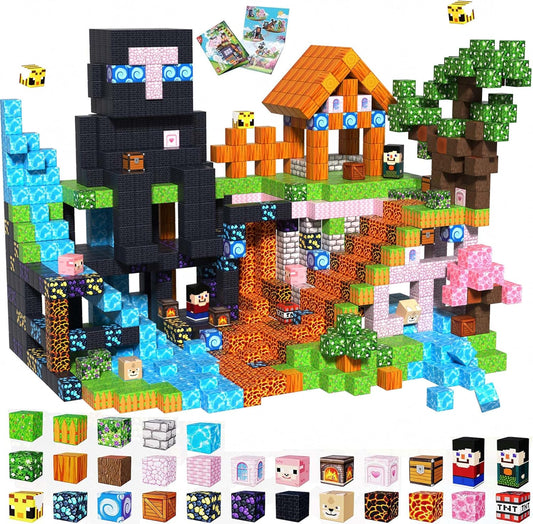 Magnetic Blocks 200 PCS Build Dark Adventure Forest Castle Fun