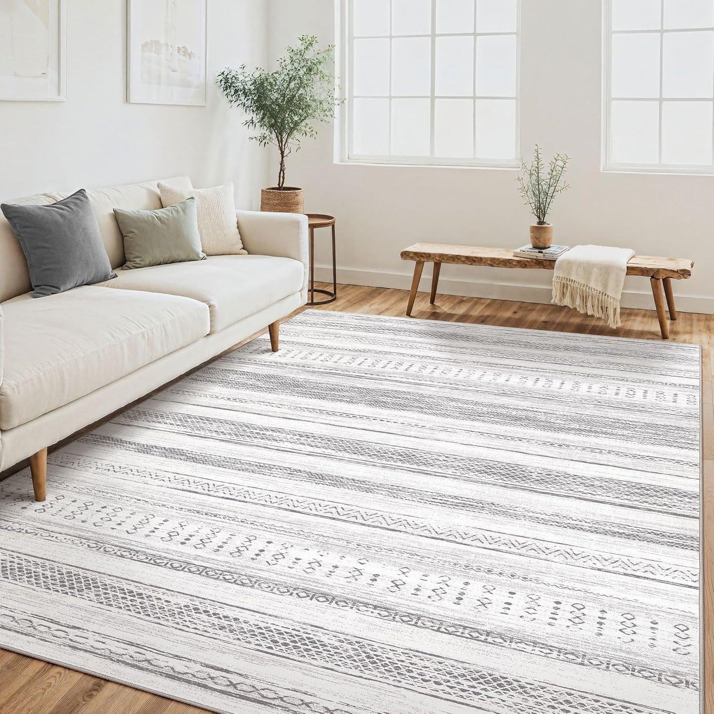Tortania Area Rug - 5x7 Washable Soft Boho Moroccan Carpet