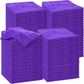 Microfiber Cleaning Cloths for Cars 16 x 16 in - 120 Pack Purple