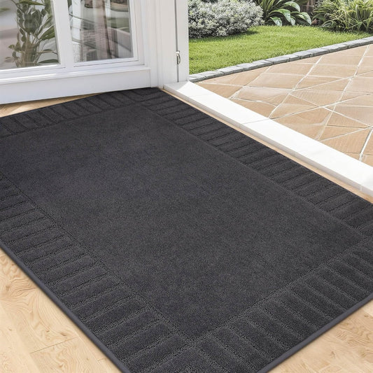 BEQHAUSE Non-Slip Front Doormat for Entryway, Dark Grey, 32x48
