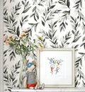 Leaf Peel and Stick Wallpaper Dark Green Contact Paper - Eucalyptus