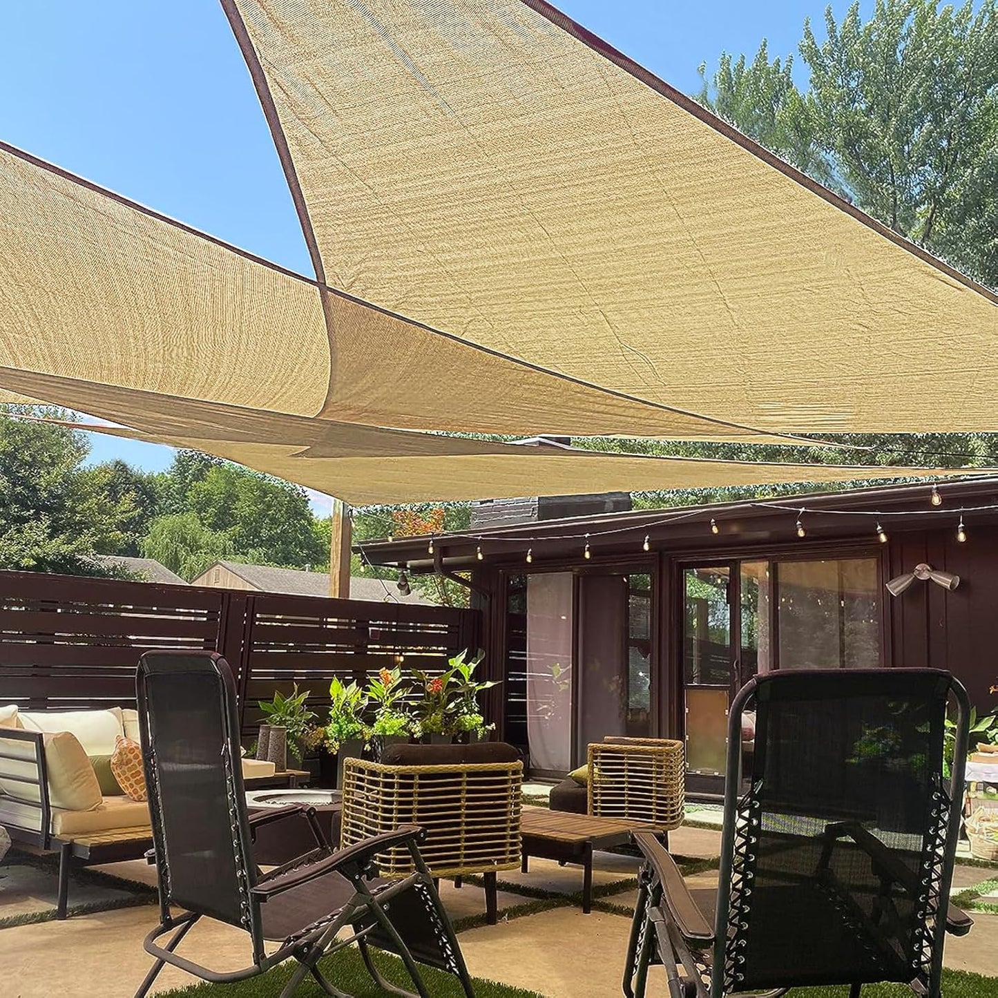 Custom Size Sand Sun Shade Sail for Patio and Backyard Use