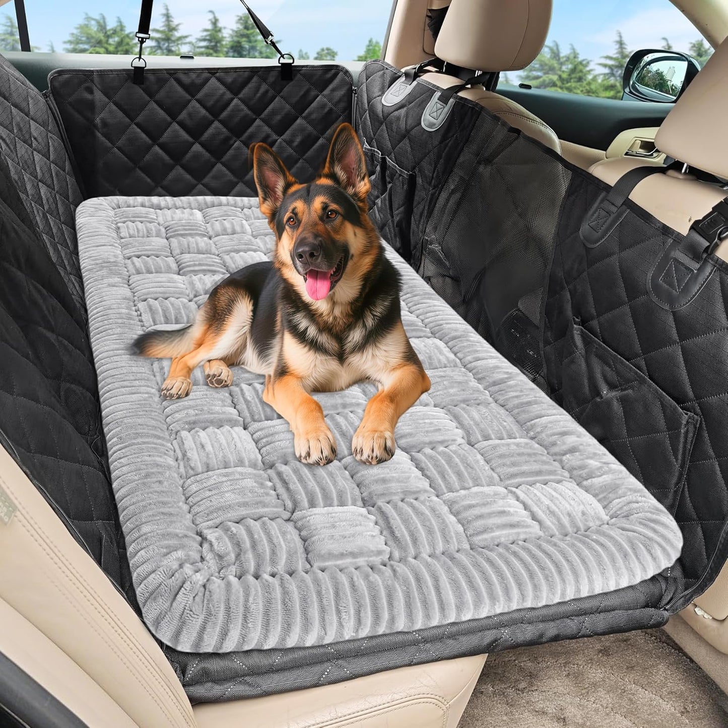 Dog Car Bed Mat for SUVs, Sedans & Trucks - Light Gray Comfort
