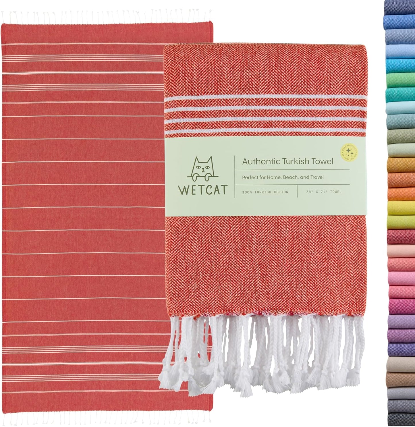 WETCAT Turkish Beach Towel Oversized - Ultra Soft & Quick Drying