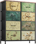 Tall Fabric Dresser with 8 Drawers - Compact Double Storage Tower
