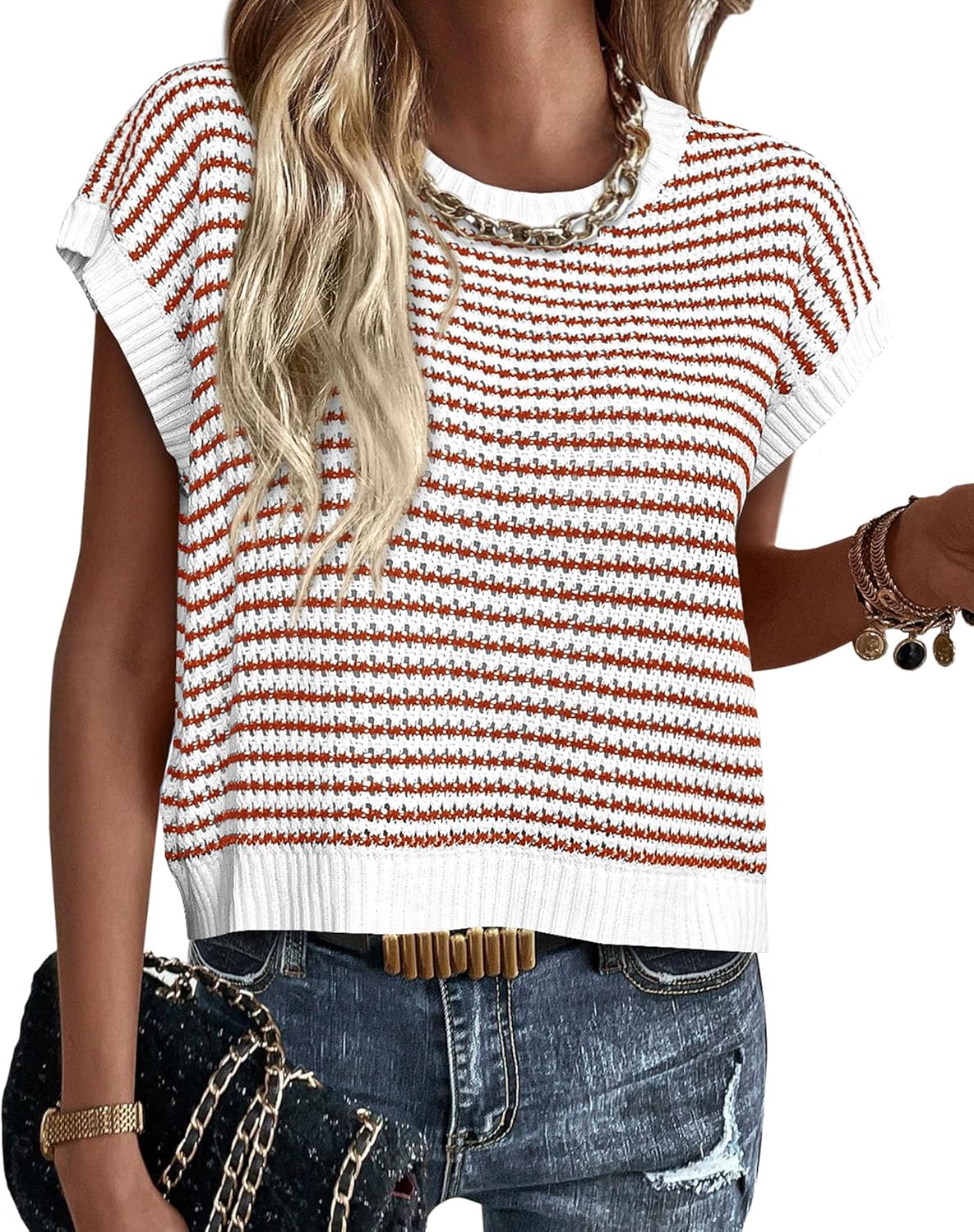 Stylish Short Sleeve Sweater for Women - Perfect for Summer 2025