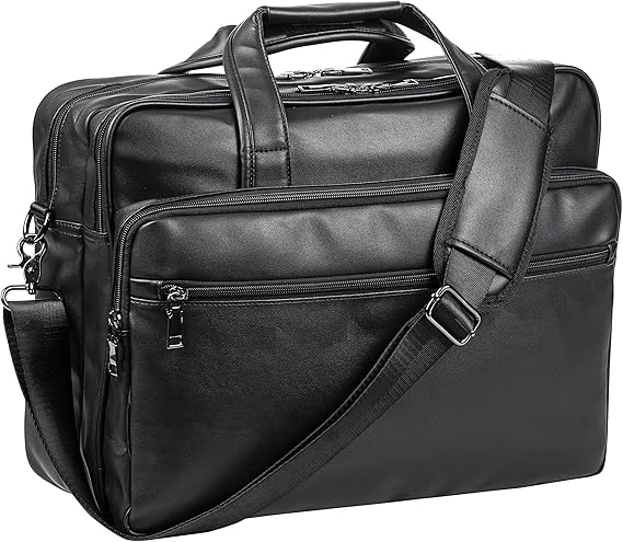 Seyfocnia Leather Laptop Bag for 15.6 In and 17.3 In Laptops