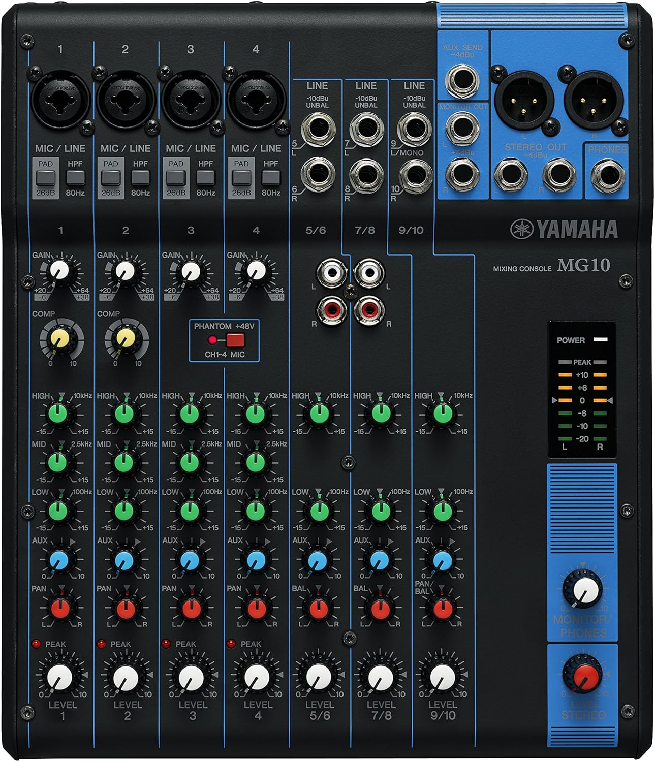 Yamaha MG10 10-Input Stereo Mixer for Superior Sound Control