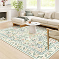 Wonnitar Large Washable 8x10 Rug Boho Floral Carpet - Soft, Non-Slip