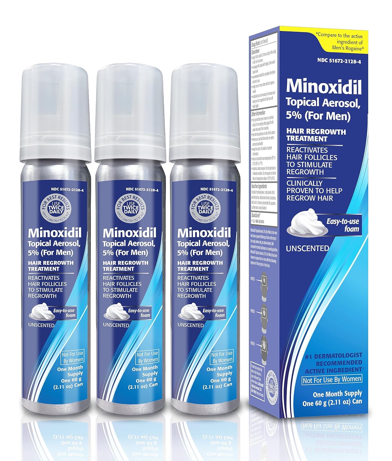 Taro Minoxidil Topical Foam for Hair Regrowth - 3 Month Supply