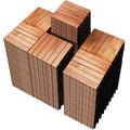PrimeZone 162 PCS Solid Acacia Wood Interlocking Deck Tiles - Durable