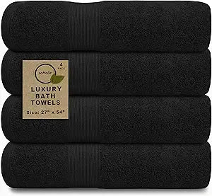 Softolle 100% Cotton Luxury Bath Towels - Eco-Friendly Set of 4