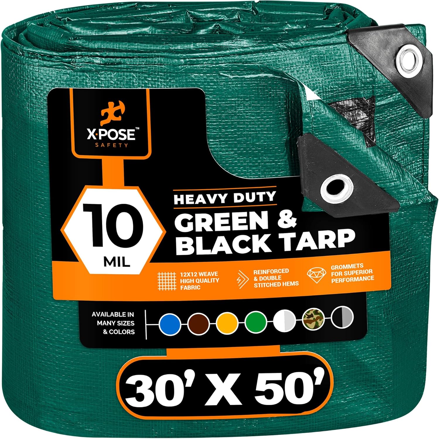 Heavy Duty Poly Tarp 30 Feet x 50 Feet for All Weather Needs