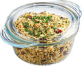 Glass Casserole Dish Round with Lid and Handles - Oven to Table