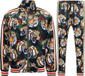 Men's Tiger Pattern Tracksuit Set - Cotton Blend Comfort