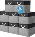Collapsible Fabric Storage Bins 8 Pack - Foldable Shelf Organizers