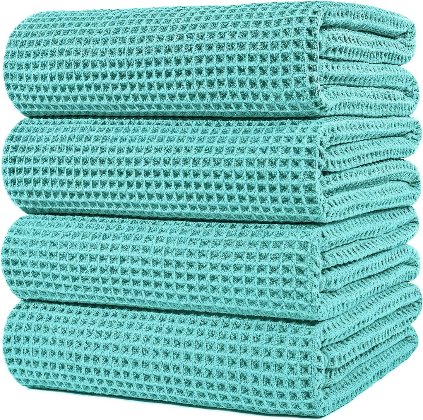 POLYTE Microfiber Oversize Quick Dry Lint Free Bath Towel 4 Pack