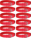 Baseball Belts 12-Pack for Men and Youth - Elastic PU Leather