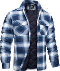 MAGCOMSEN Men's Flannel Quilted Lined Shirt Jacket - Warm Winter