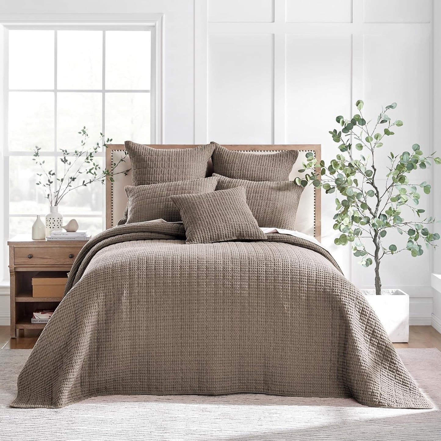 Levtex Home Mills Waffle King Bedspread Set - Cocoa Comfort