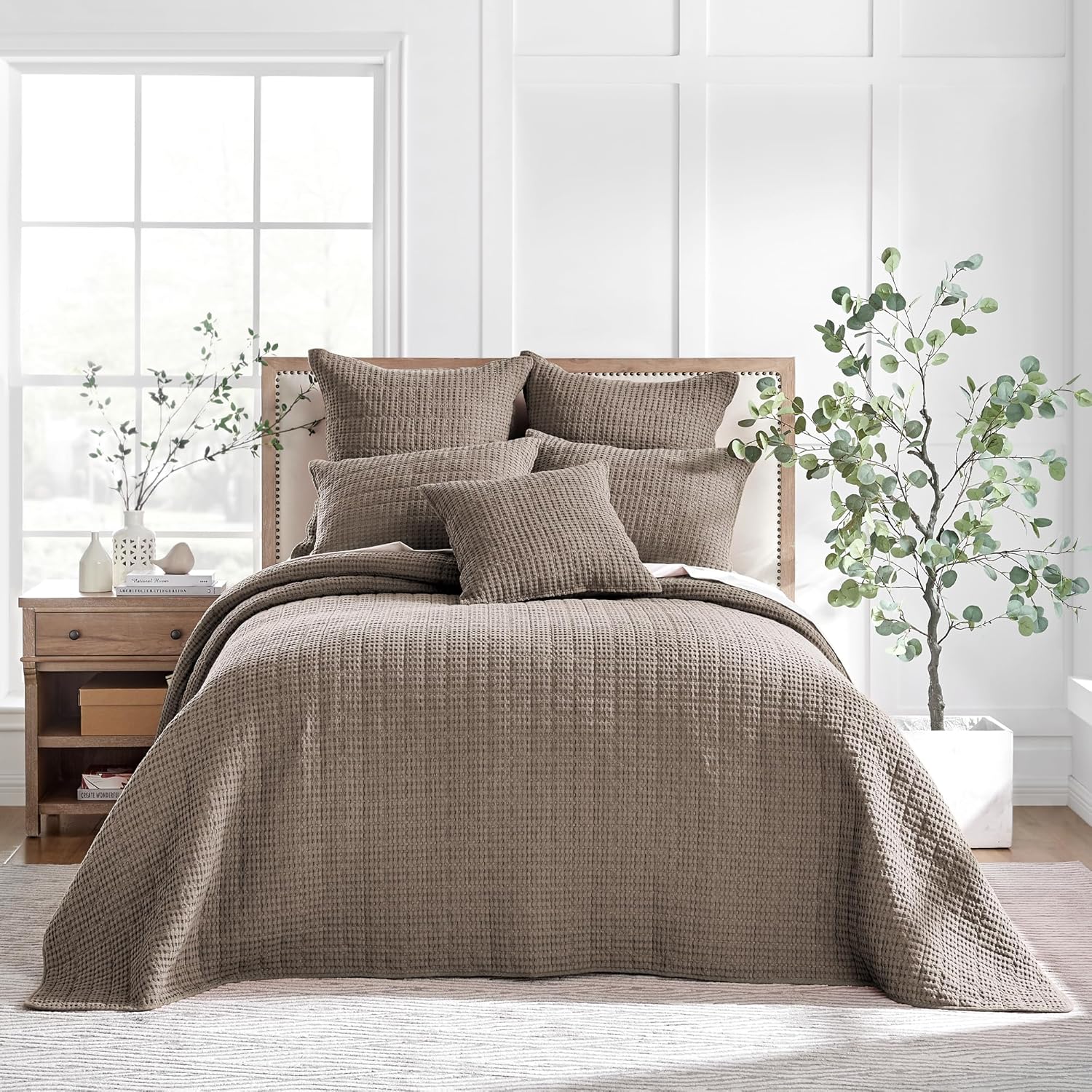 Levtex Home Mills Waffle King Bedspread Set - Cocoa Comfort