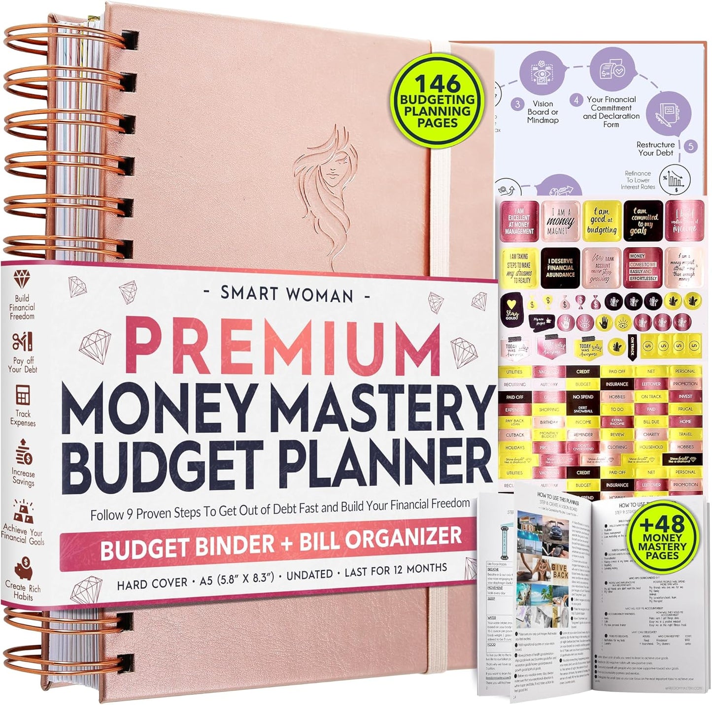 Spiral Budget Planner 2025 - Monthly Bill Organizer & Tracker