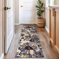 Rugshop Cream Bright Flowers Non Slip Runner Rug - Vibrant Floral