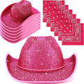 Western Party Essentials 12 Pcs Cowboy Hats and Bandanas Set
