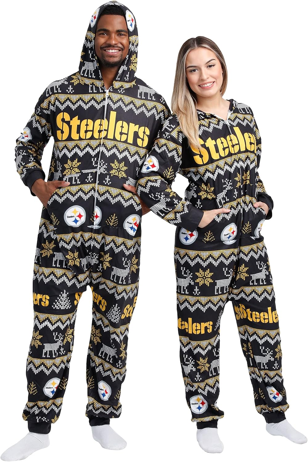 FOCO NFL Team Logo Pajamas One Piece Onsie for Ultimate Comfort