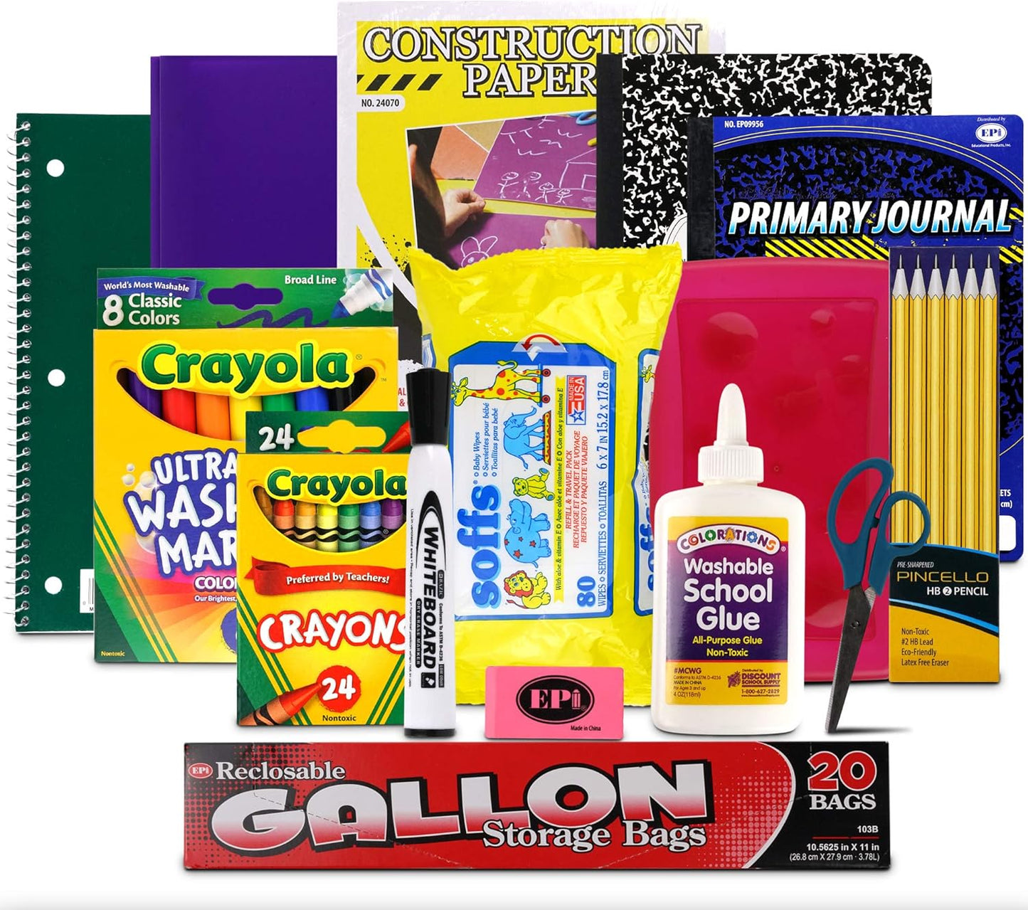 Essential School Supply Kit for Kindergarten and First Grade Needs