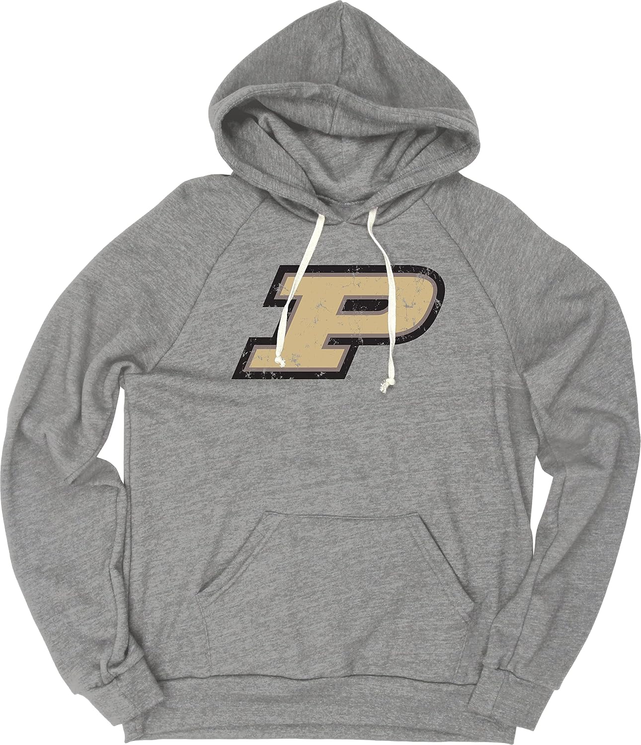Purdue Boilermakers Men's Tri-Blend Hoodie with Vintage Icon